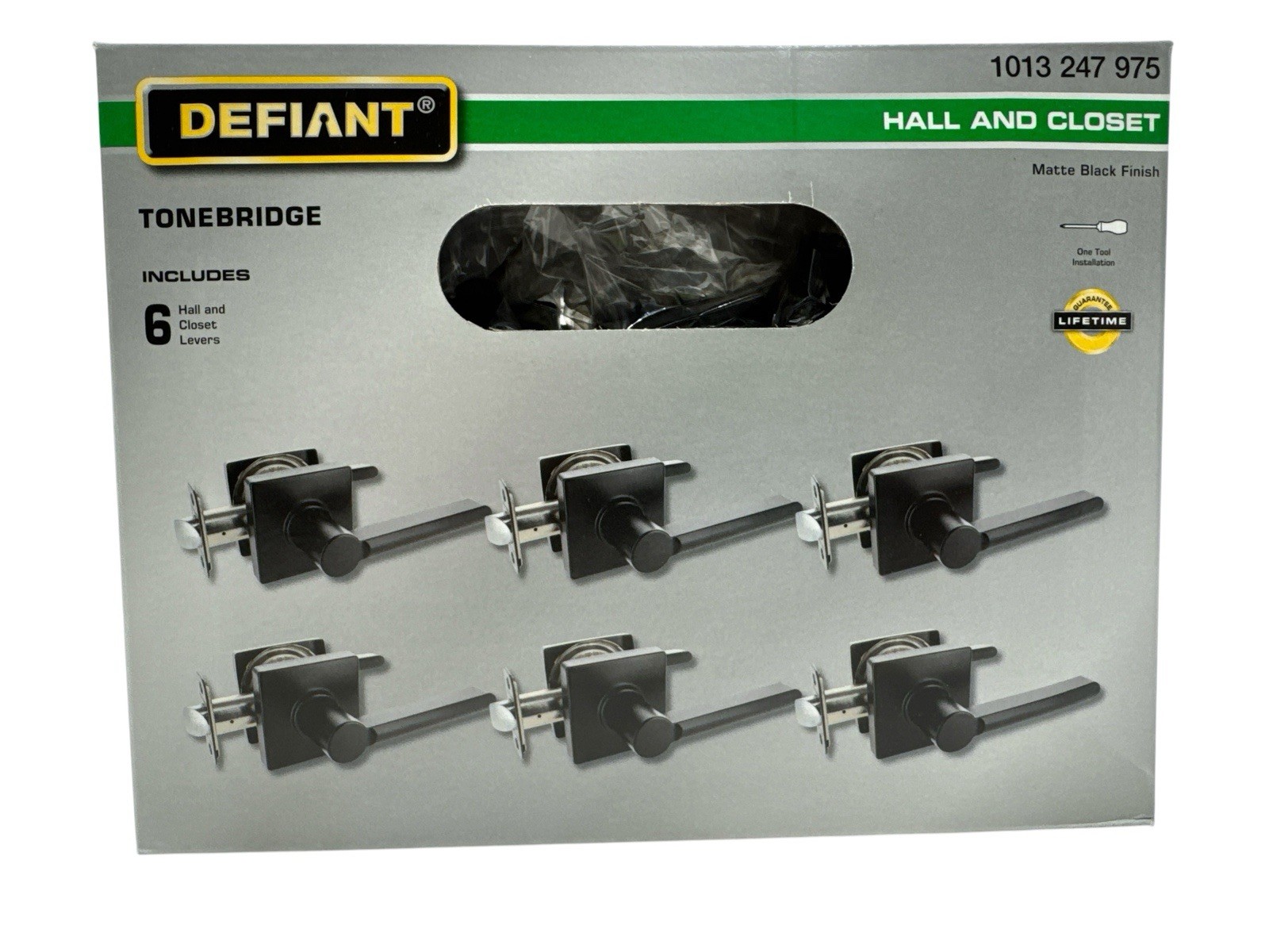 Defiant Tonebridge Hall & Closet Door Levers Matte Black 6 Pk 1013 247 975 New gallery