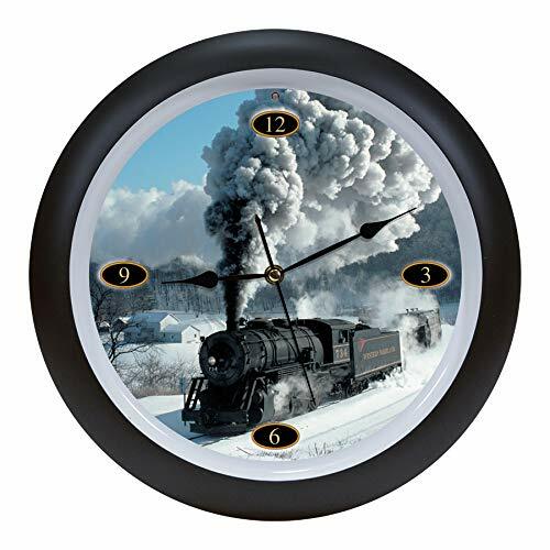 Locomotive Legends Steam Engine Train Sounds 13 Inch Hanging Wall Clock gallery