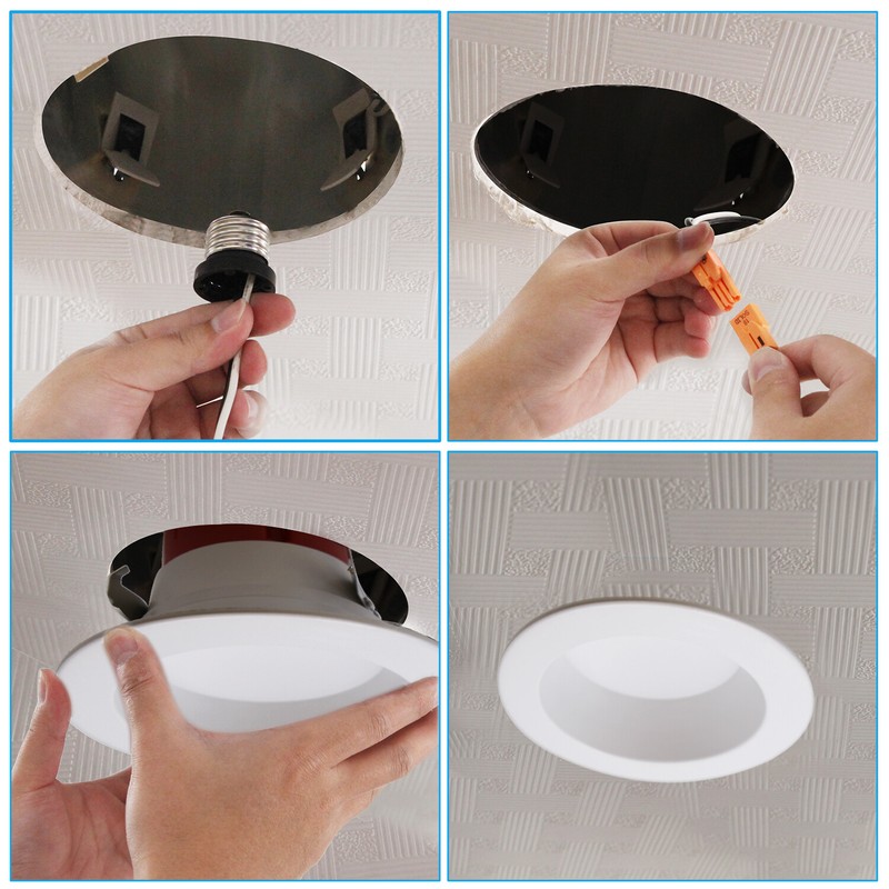 MingBright 12Pcs 4Inch LED Baffle Recessed Dimmable Light Retrofit Downlight E26 gallery