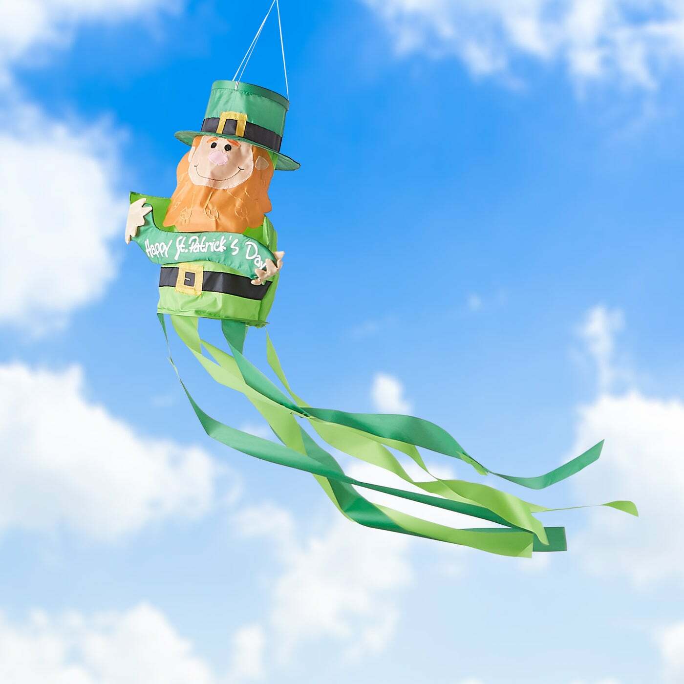 Green Yellow Gorgeous Polyester Nylon Thread Leprechaun Windsock Garden Decor gallery