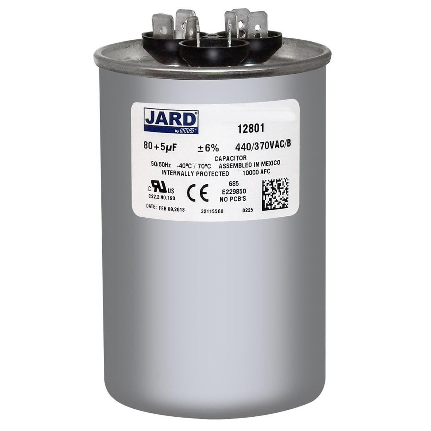 80 + 5 x 370/440 VAC Round Dual Run Capacitor by # 12801 gallery
