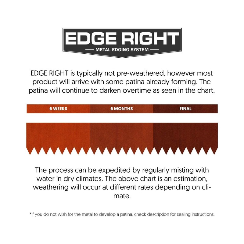 Edge Right - Hammer-in Landscape Edging - 48 inch Strips - 14-Gauge Cor-Ten S... gallery