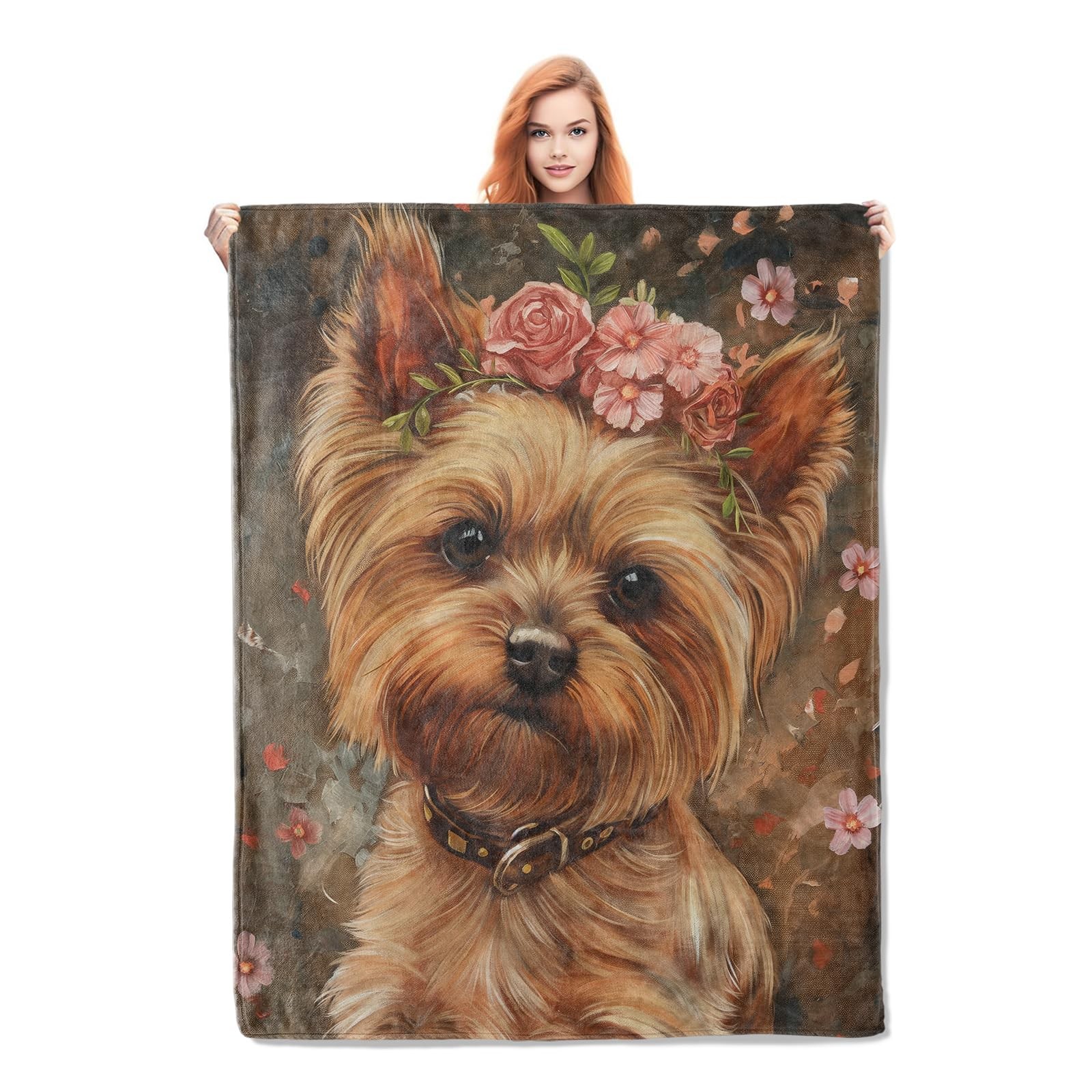 Yorkshire Terrier Dog Throw Blanket Soft Warm Plush Animal Decor 50x40 Inch gallery