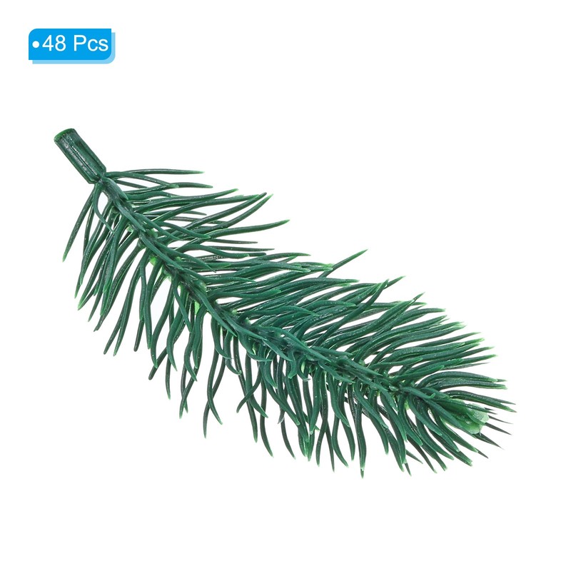 48 Pack 4" Artificial Green Pine Needles Branches Twigs Stems Pick Style 2 gallery