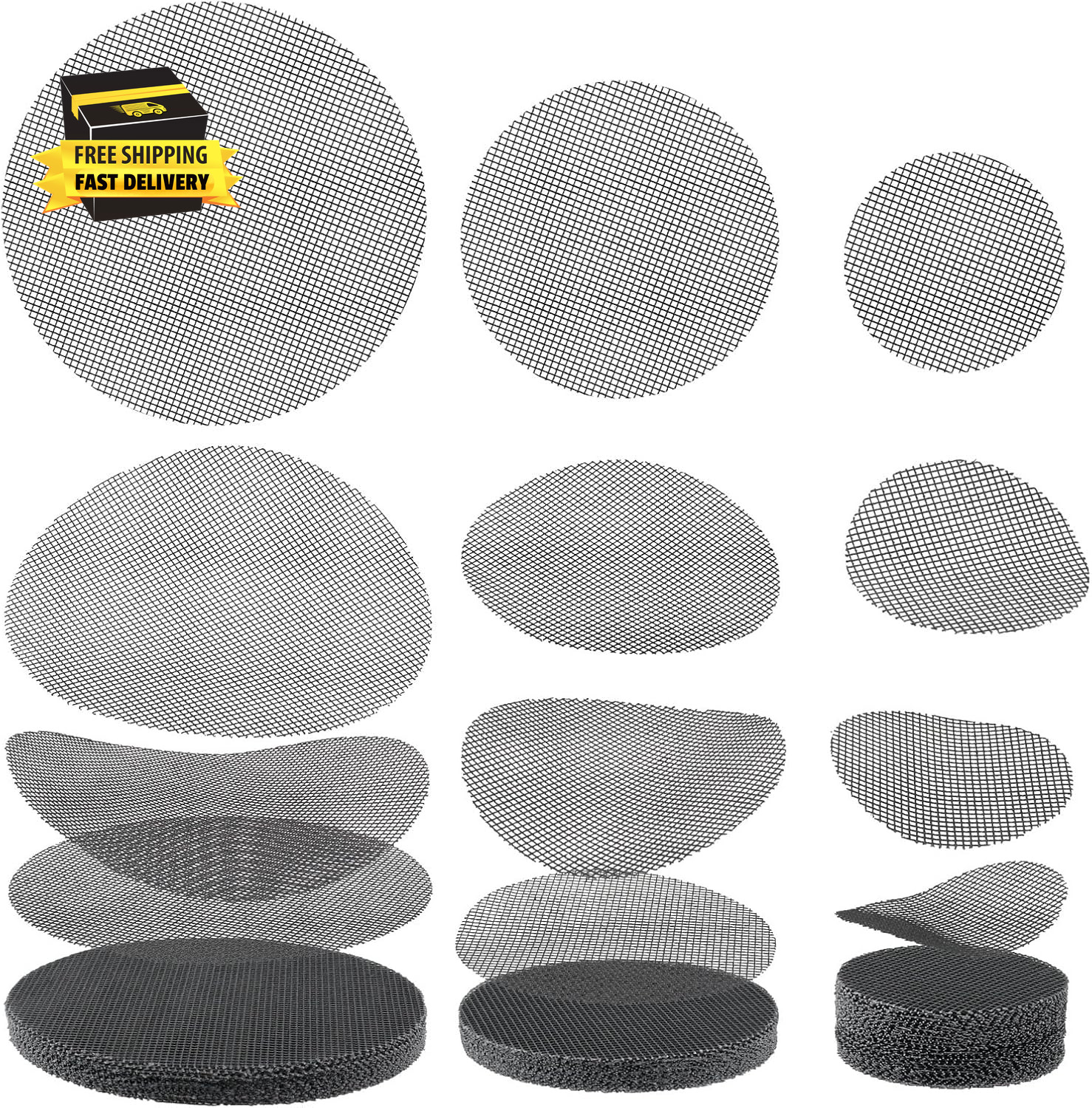 Bonsai Mesh for Plant Pot Drainage Screen 2 3 4 Inch Assorted Sizes, 100 Pcs Pla gallery