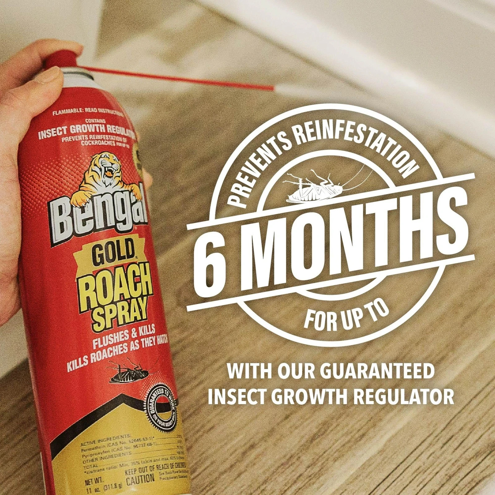 Bengal Gold Roach Spray - Odorless, Stain-Free Bug Spray for Home - Prevents gallery