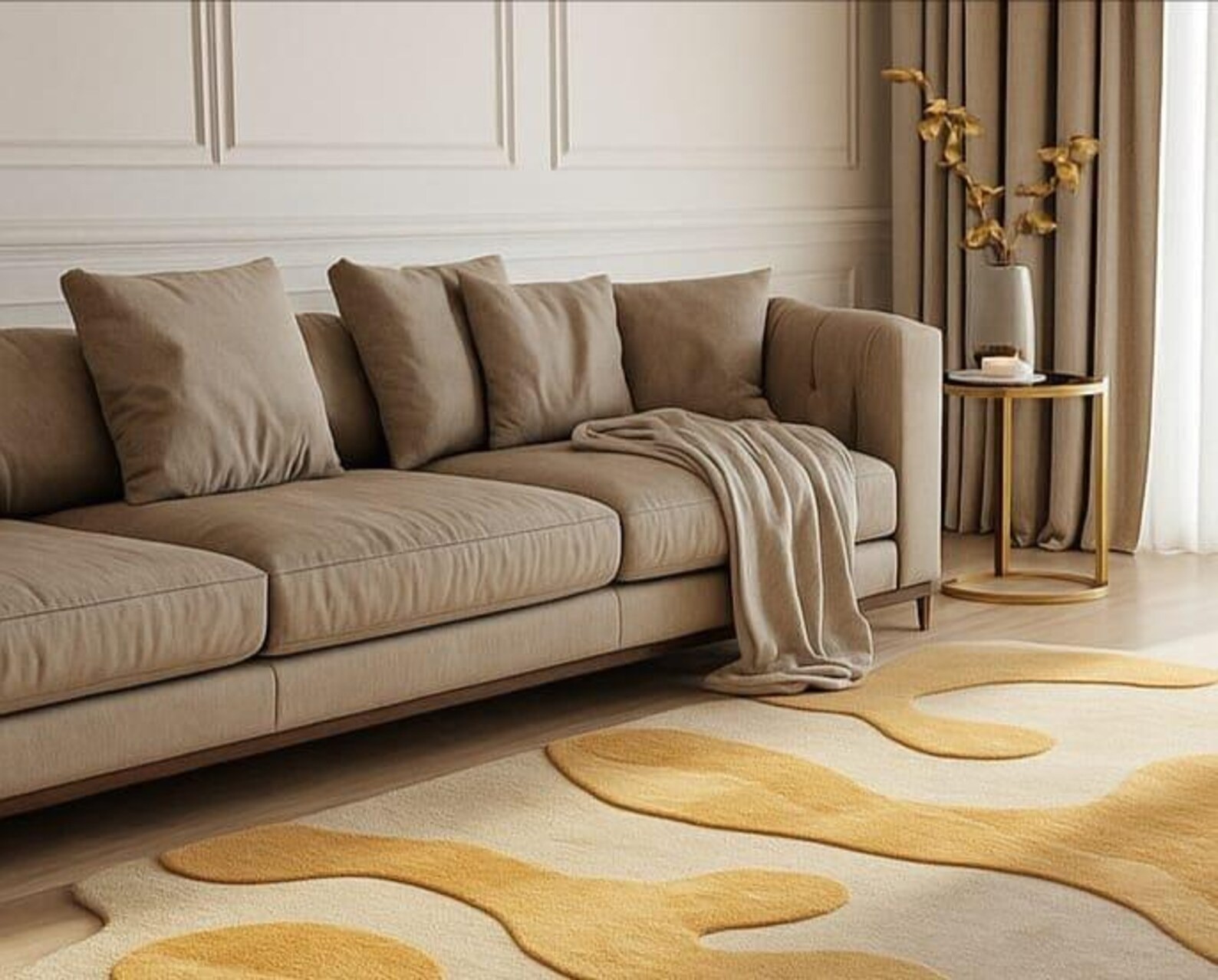 Handmade Rug | Irregular Rug | Wool Rugs | Living Room Rug | Tufted A286 gallery