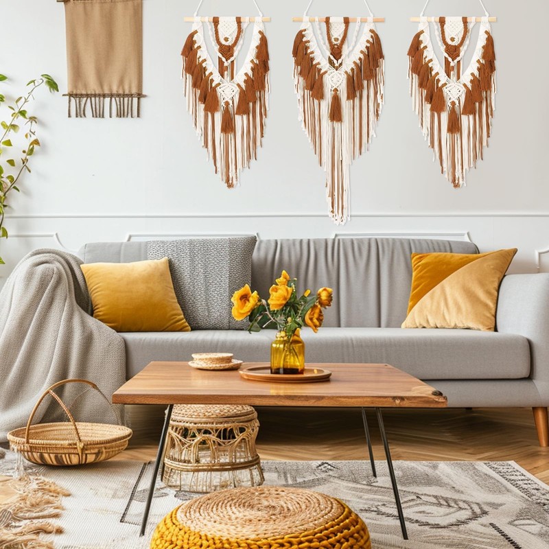 Large Boho Macrame Wall Hanging Wall Decor Bohemian Woven Handmade Tapestry w... gallery