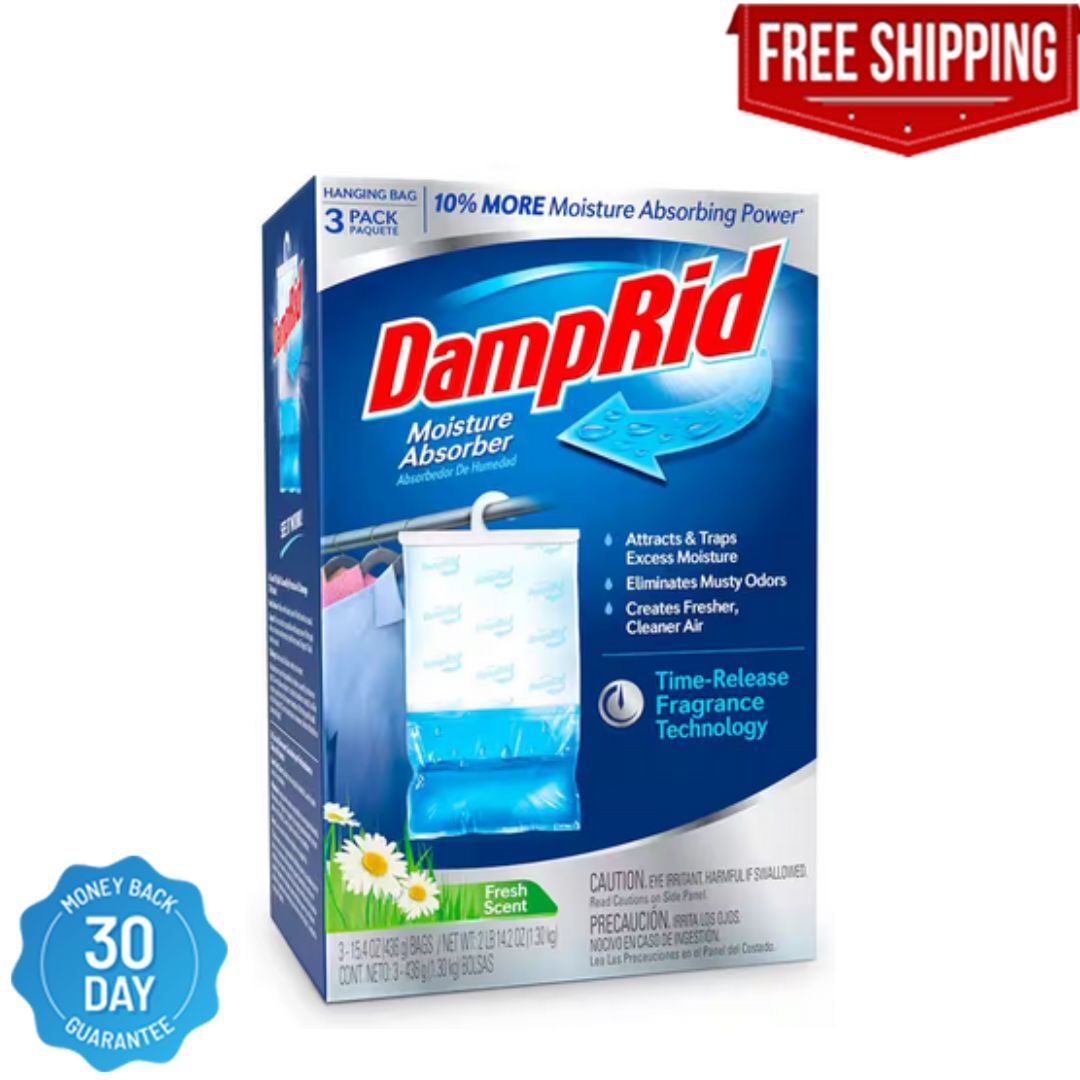 DampRid Fresh Scent Hanging Moisture Absorber, 3 Pack gallery