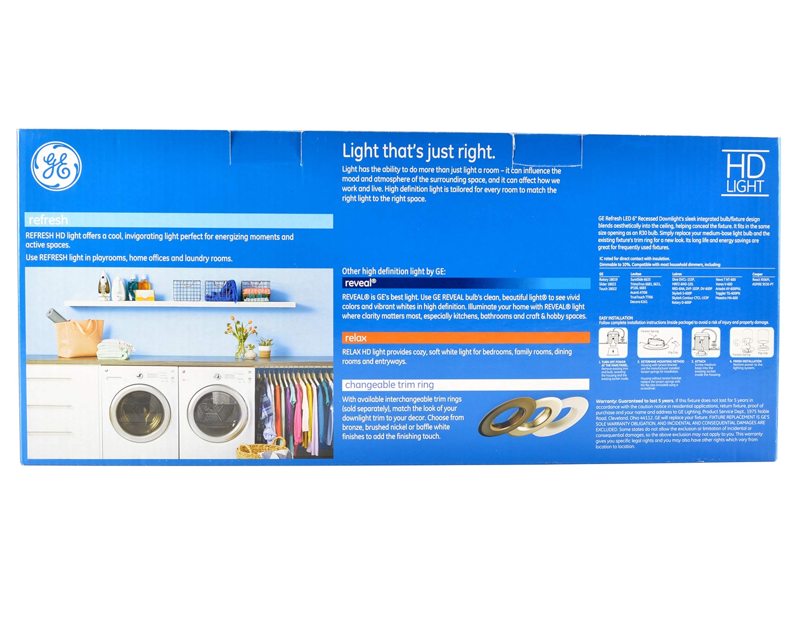 GE 47769 3-Pack 8 watt LED Downlight, Daylight retrofit kit, 3 count, White, gallery