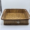 Vintage Square Basket Natural Color - 9.5"L x 9.5"W x 2.5"H W Handle gallery