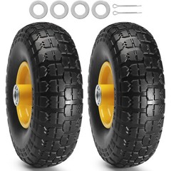 VEVOR Solid PU Run-Flat Tire Wheel Flat Free Tubeless Tire 10″ 2-Pack 400 lbs