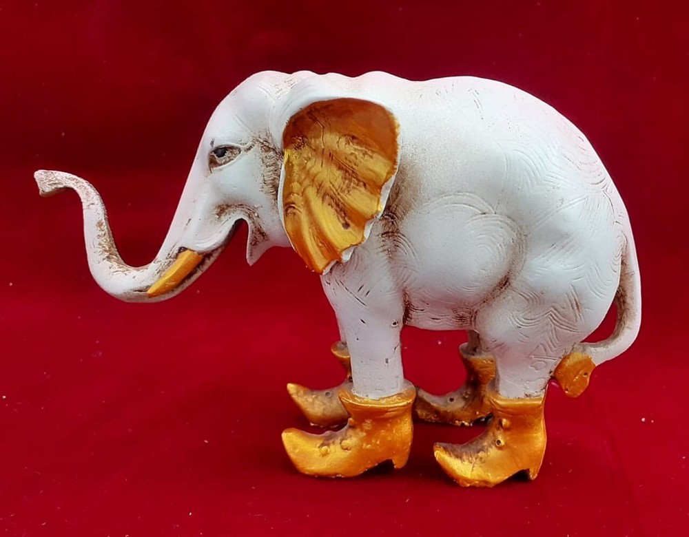 Unique Boot Wearing Elephant Statue For Home Office Decor