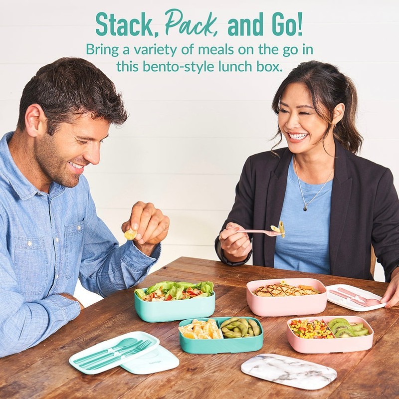 NEW Bentgo Classic All-in-One Stackable Lunch Box in Light Green, Teal gallery