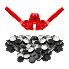 Fermentaholics Beer Bottle Capper & Lid Set and 144 Black Crown Caps