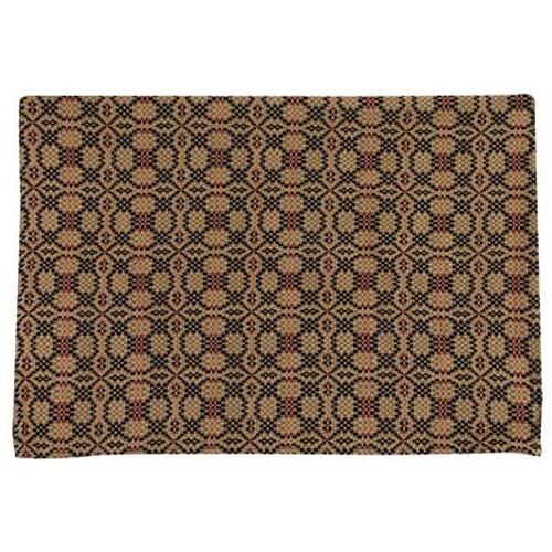 New Primitive Red Black PATRIOT LOVER KNOT COVERLET THROW Blanket or Tablecloth gallery