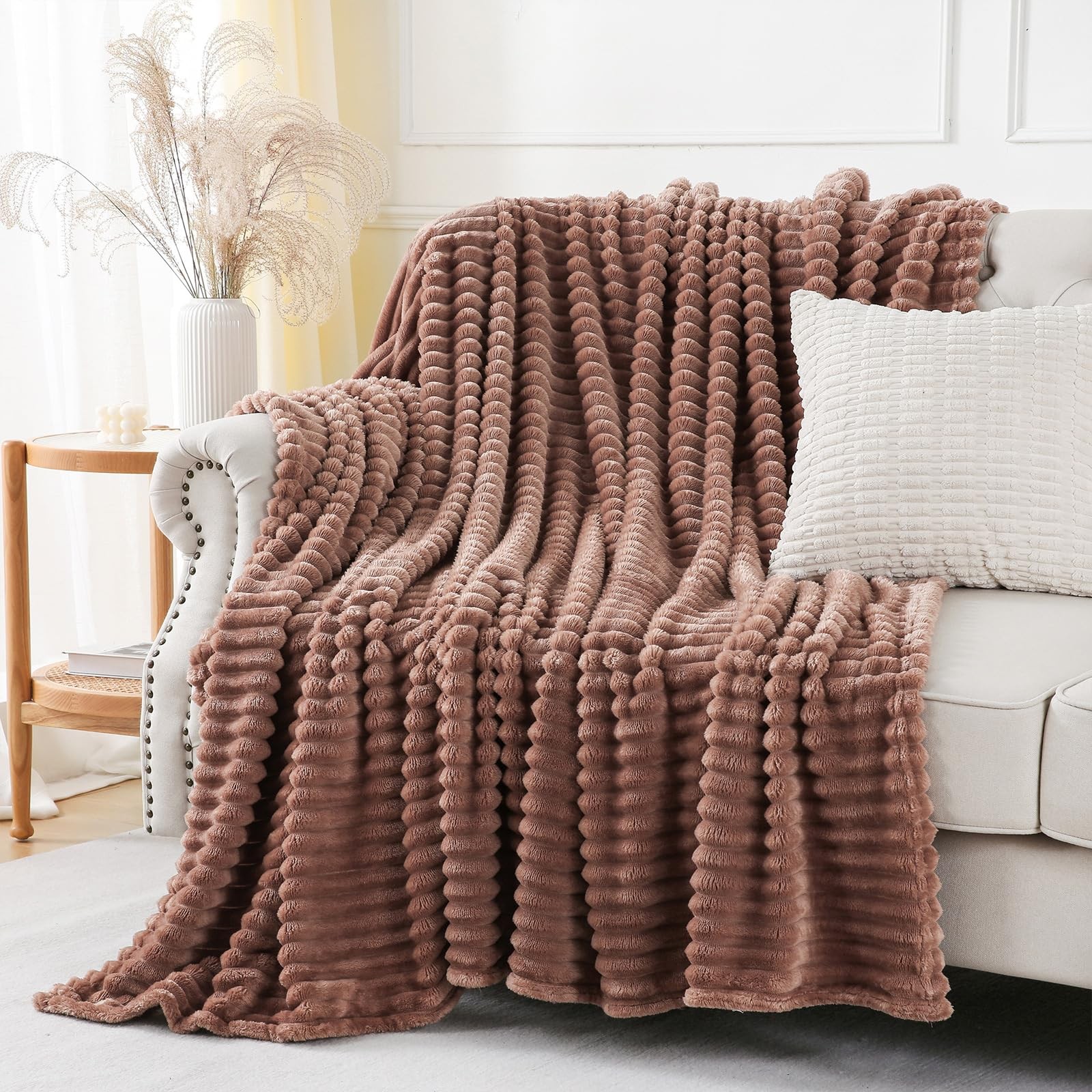 YIICKO Chocolate Throw Blanket for Couch Sofa 60x80 Twin(60"x80"), gallery