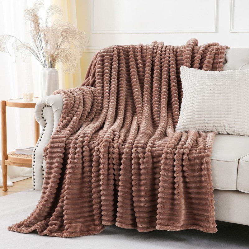 YIICKO Chocolate Throw Blanket for Couch Sofa 60x80 Twin(60"x80"), gallery