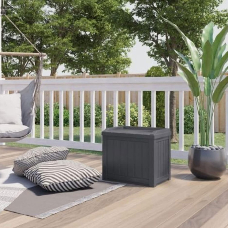 2 Pack 22 Gal. Small Deck Box with Bench Seat for Indoor/Outdoor Use gallery