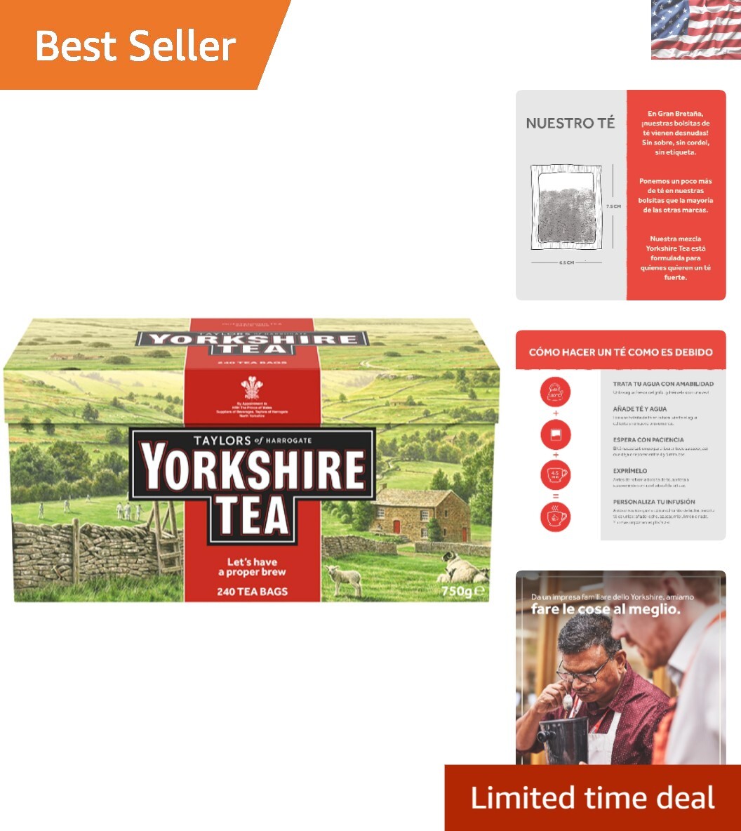 240 Yorkshire Red Tea Bags - Rich Breakfast Blend, Ethical & Sustainable Choice gallery