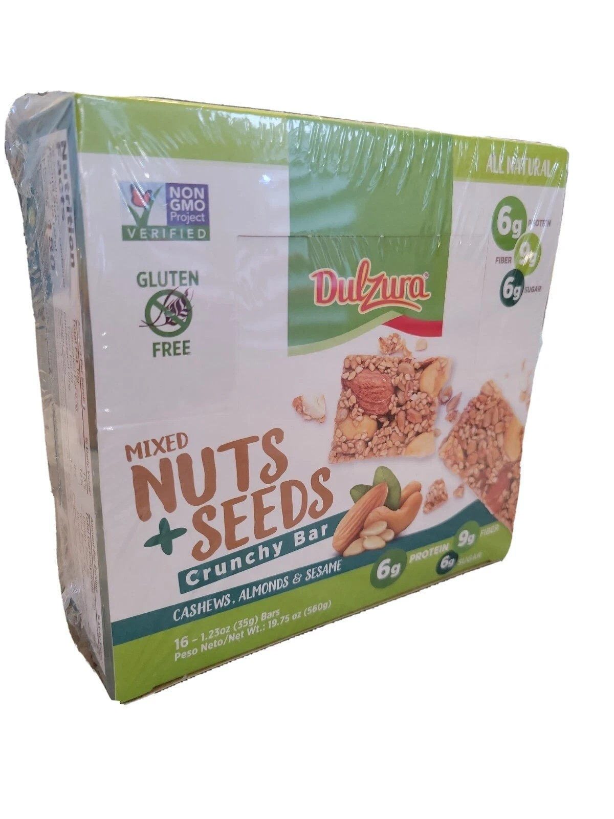 Dulzura All Natural Mixed Nuts + Seeds Crunchy Bars PK-16 GLUTEN FREE NON GMO gallery