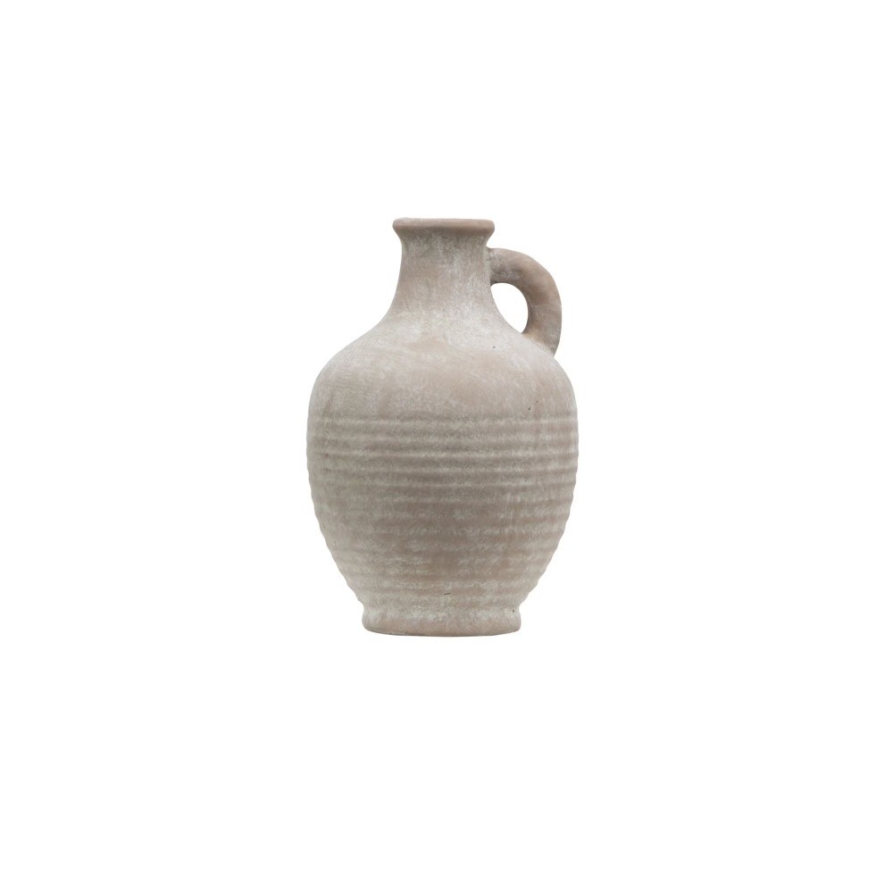 Indoor Ceramic Handled Jug, 7" Brown gallery