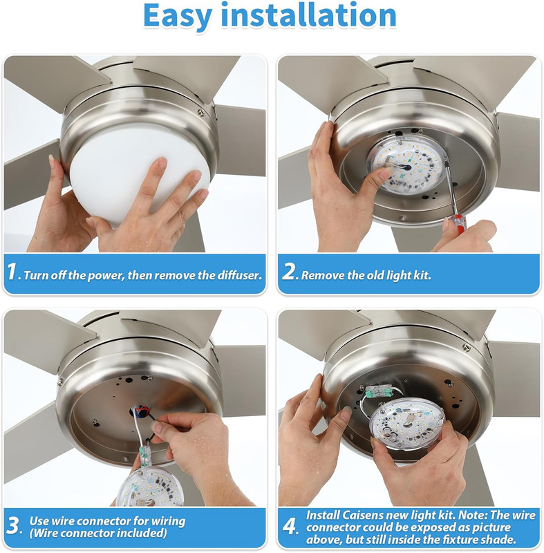4 Inch Ceiling Fan LED Light Replacement, 18W 2200LM 3000K 4500K 6000K LED Ceili gallery