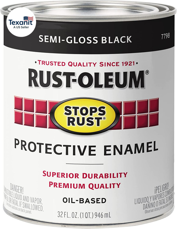 7798502-2PK Stops Rust Brush Paint, Quart, Semi-Gloss Black gallery