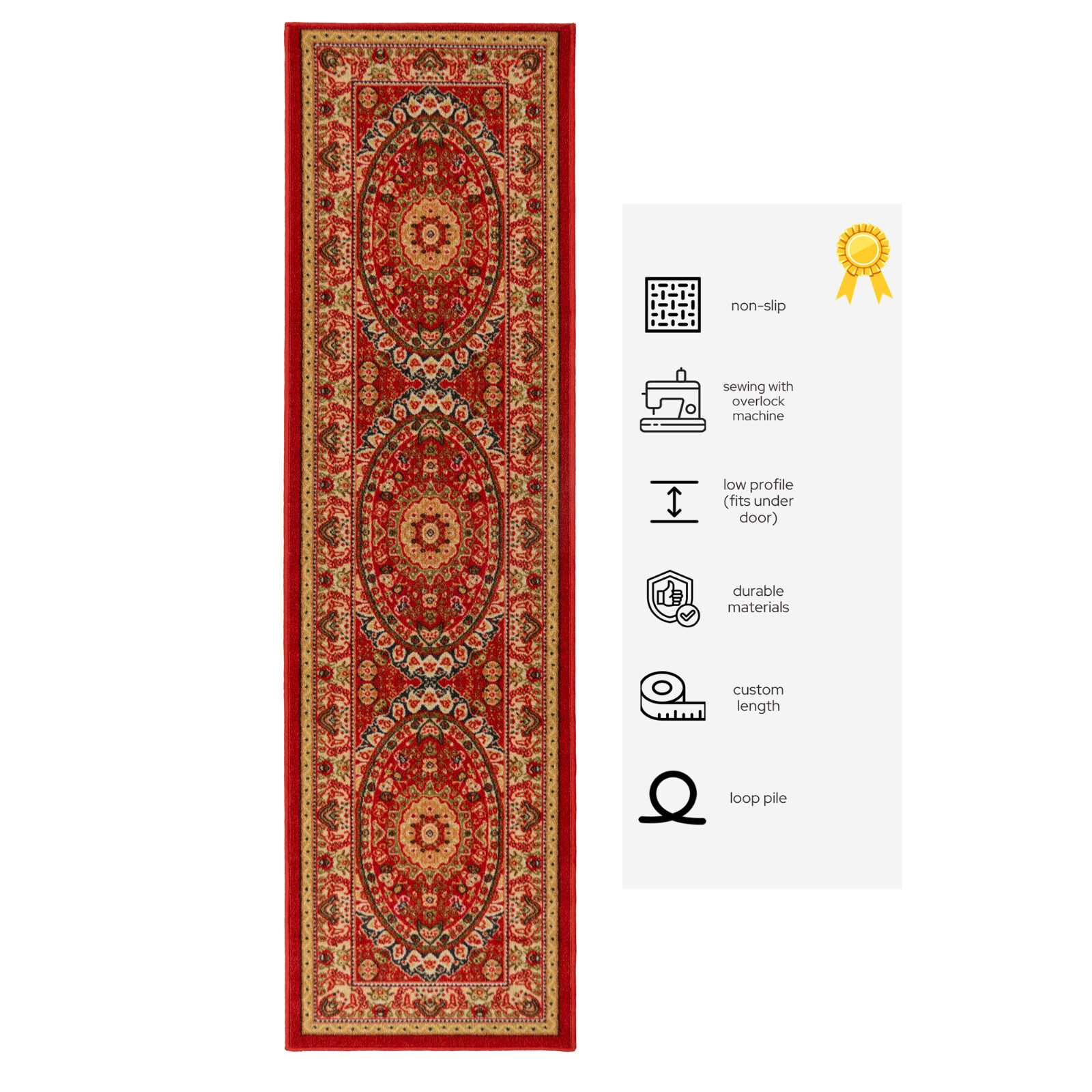 Anti bacterial Country Style Rooster Non Skid Runner Rug 2x5, 20"x59" gallery