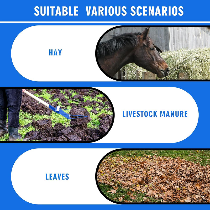 2 Pack Manure Fork Replacement Head Metal Pitchfork Horse Manure Rake Garden Pit gallery