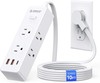 Flat Plug Power Strip Surge Protector, 5/10Ft Ultra Thin Extension Cord 9 gallery
