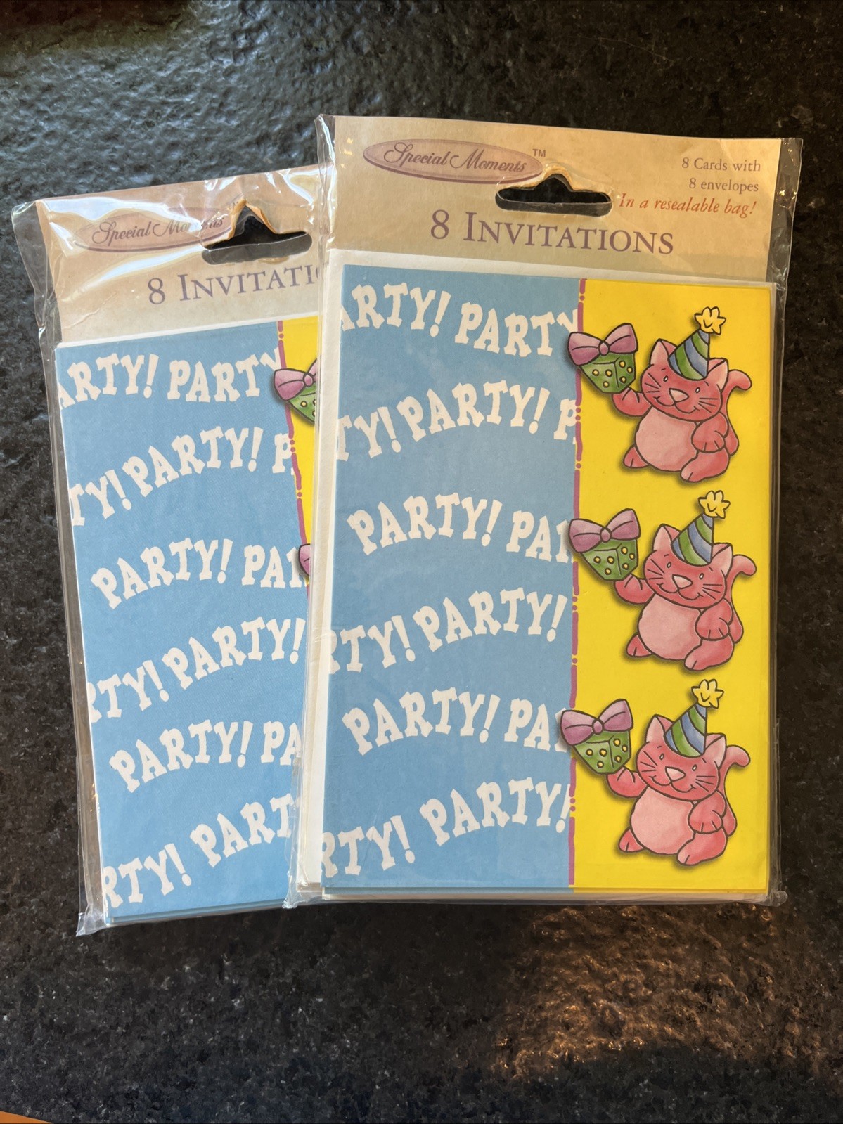 Vtg Special Moments Party Invitations Lot Of 2 Packs Of 8 Cats NEW gallery