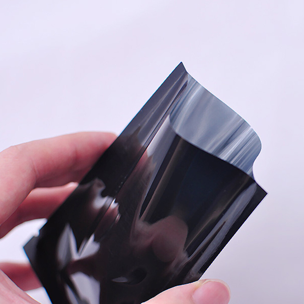 100pc Black Aluminum Foil Mylar Sample Bags Heat Sealable ~4x6in Outer Size gallery