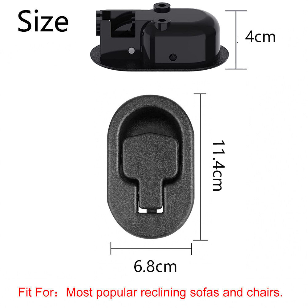 2PCS Universal Sofa Recliner Pull Handle Replacement Release Lever Black gallery