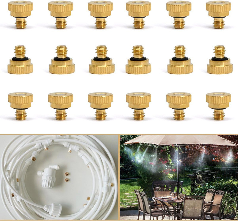 32 Pack- Brass Misting Nozzles For Outdoor Cooling System, 0.012” Orifice (0.... gallery