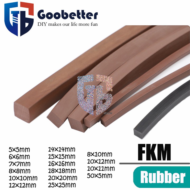Black / Brown Rubber FKM Solid Square Cord Gasket Oil Seal Sealing Strip 5-50mm gallery