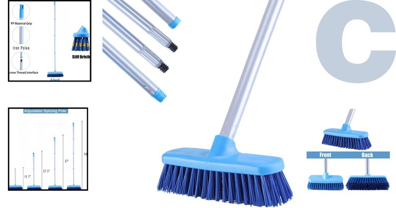 Adjustable Long Handle Deck Brush – Perfect for Tough Dirt and Stains gallery