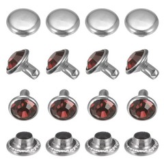 Clear Rhinestone Rivets [100pcs] – Crystal Rivets – [Deep Purple – 0.31 IN]