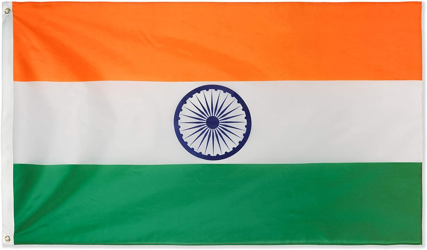DANF India Flag 3X5 Ft Thick Polyester, Fade Resistant, Brass Grommets, Canvas H gallery