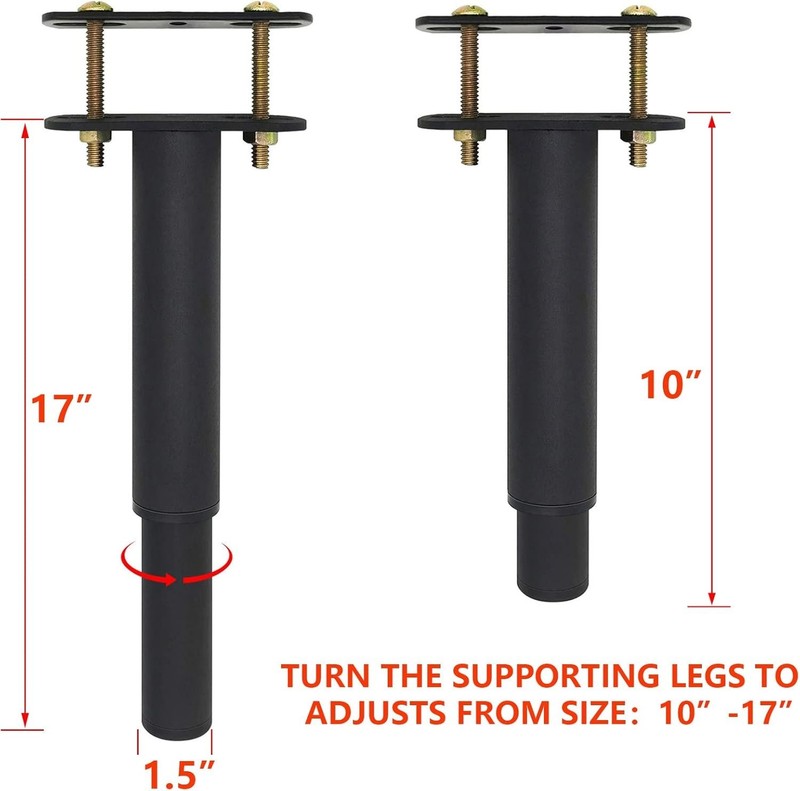 Bed Frame Center Support Legs Adjustable 10-17" Heavy Duty Slat Stabilizer 2PC gallery