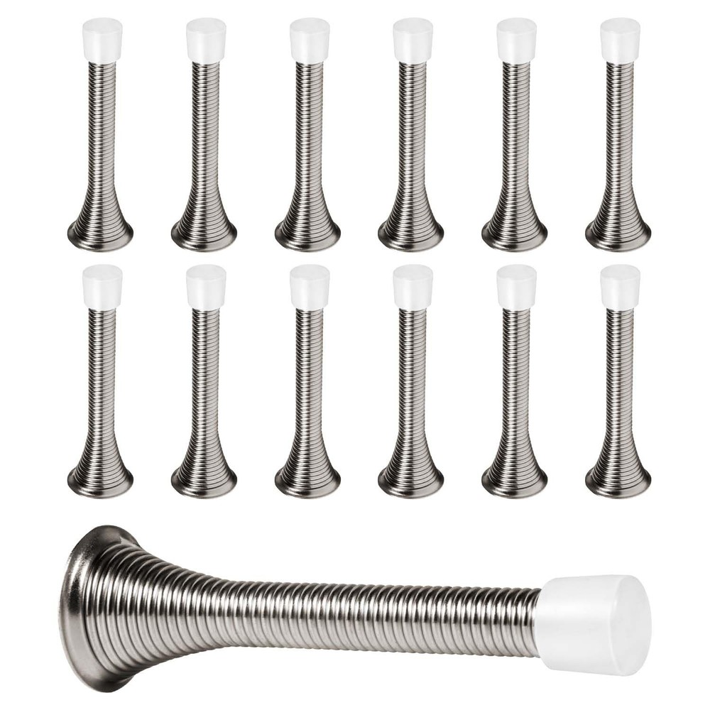 12 Pack Spring Door Stops 3 1/4 Inch Flexible Heavy Duty Spring Door Stopper