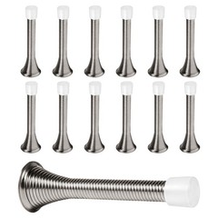 12 Pack Spring Door Stops 3 1/4 Inch Flexible Heavy Duty Spring Door Stopper