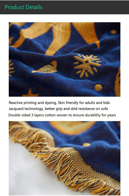 Moon and Sun Throw Blanket Celestial Chair Recliner Cover Bed Spread Hippie Room gallery