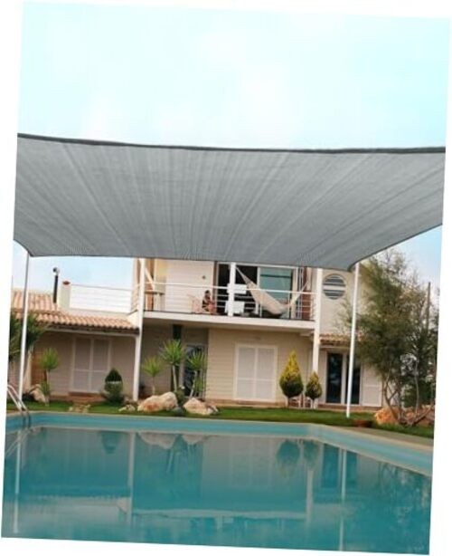 185G HDPE Sun Shade Sail Canopy 98% UV Block Outdoor 24 x 24 ft Gray Square gallery