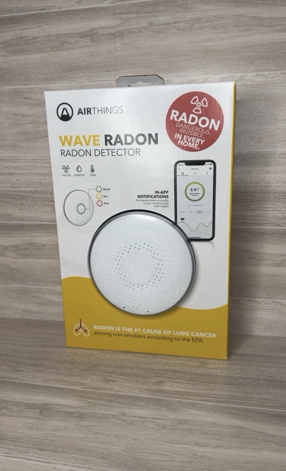 FAST 📦💨 Airthings Wave Radon 2951 Detector Humidity Temperature Monitoring gallery