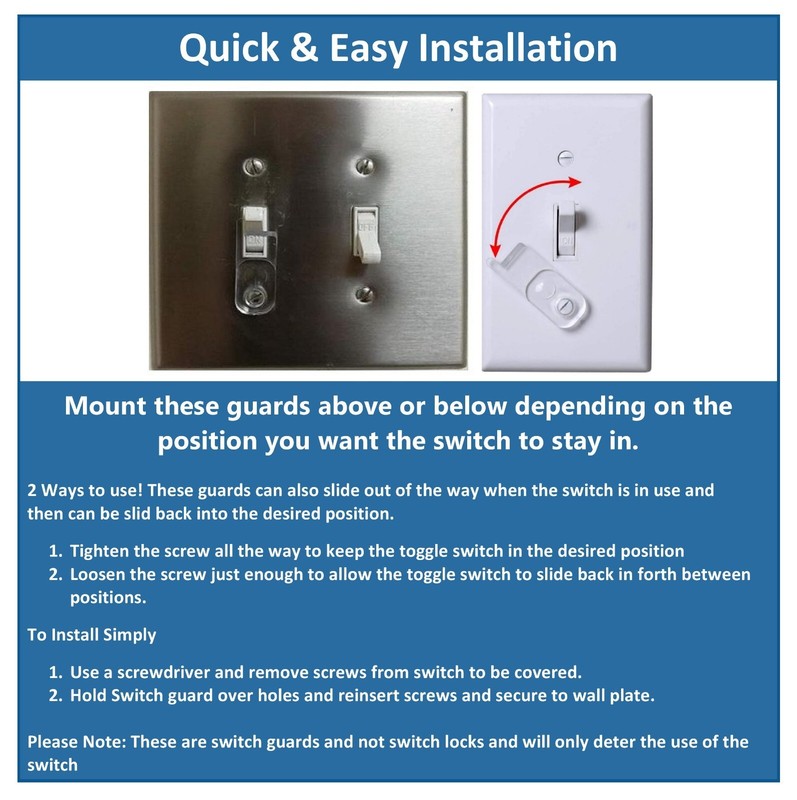 Clear Toggle Switch Cover Guard - Multipack Bulk Help Keeps Light Switch ON/Off gallery
