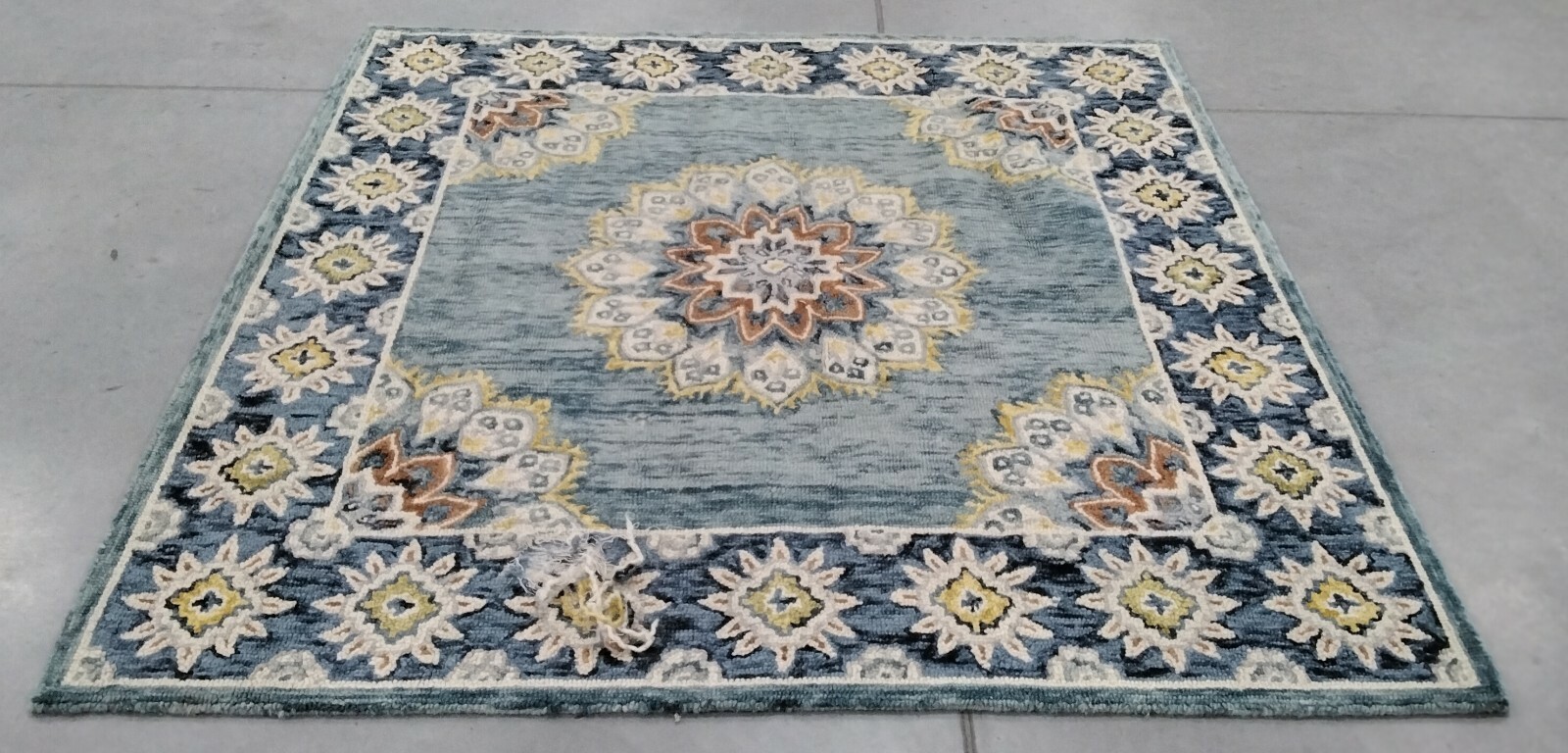 BLUE / GOLD 6' X 6' Square Damaged Rug, Reduced Price 1172702284 BLM902M-6SQ gallery