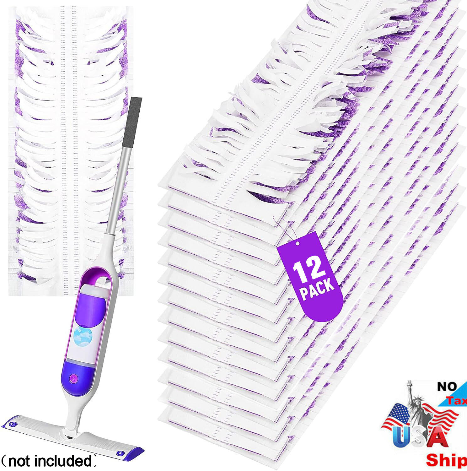 12 Pack Disposable Power Mop Pads Refills Multi-Surface Replacement Mopping Pads gallery