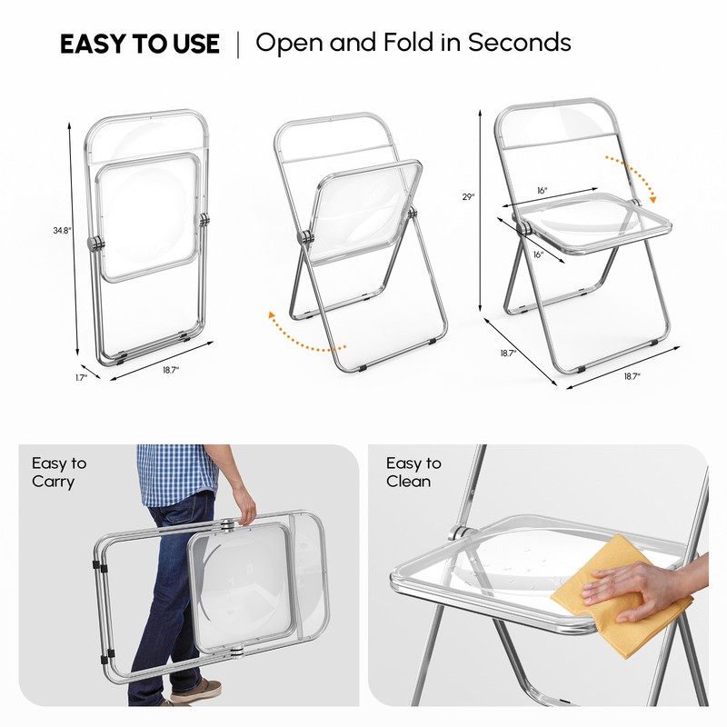 2PCS Plastic Folding Chairs Wedding Party Event Stackable Dining Chair 4 Colors gallery