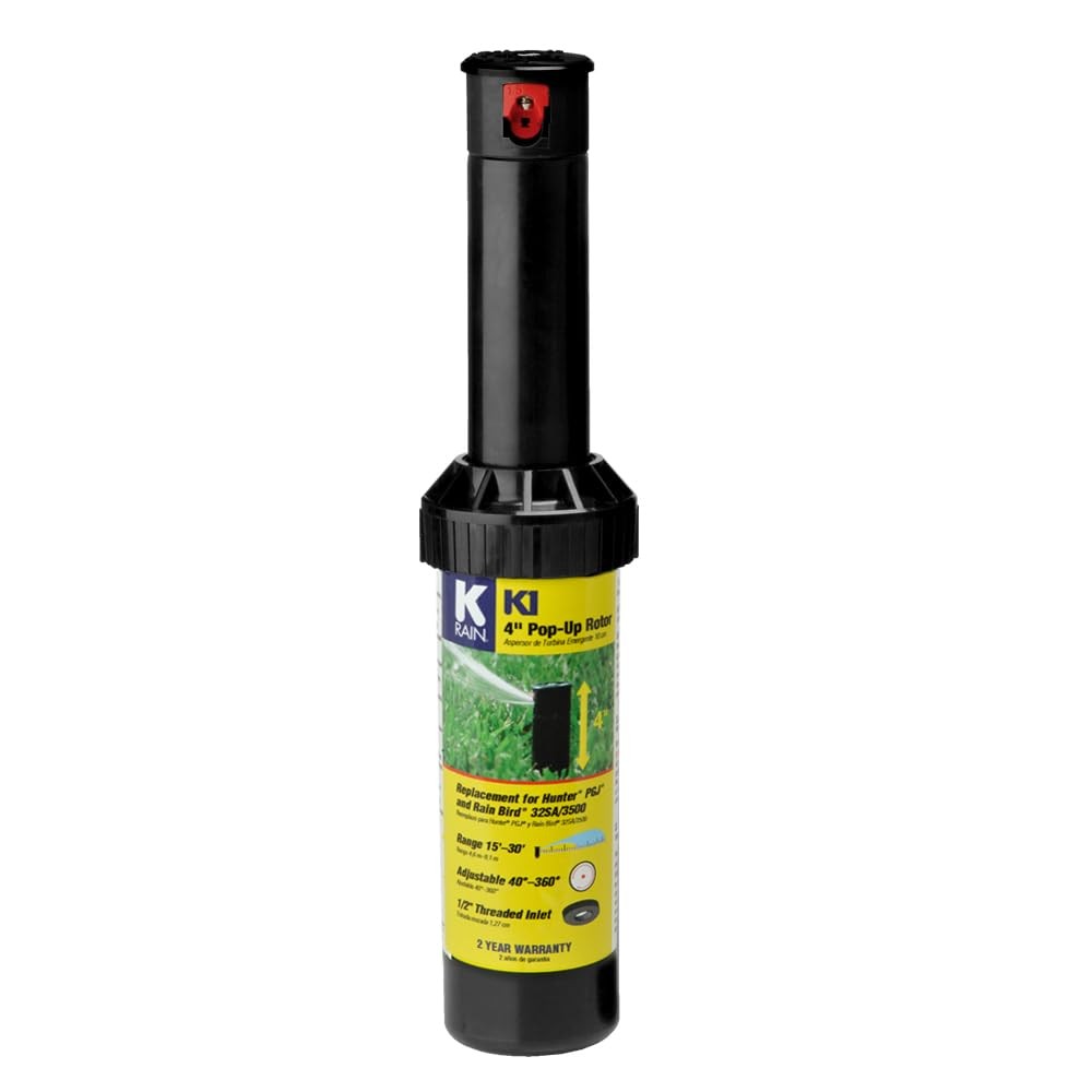K Rain K1 1/2" Smart Set Rotor 4" Pop-Up 15-30ft Spray 40°-360° Arc Install Kit gallery